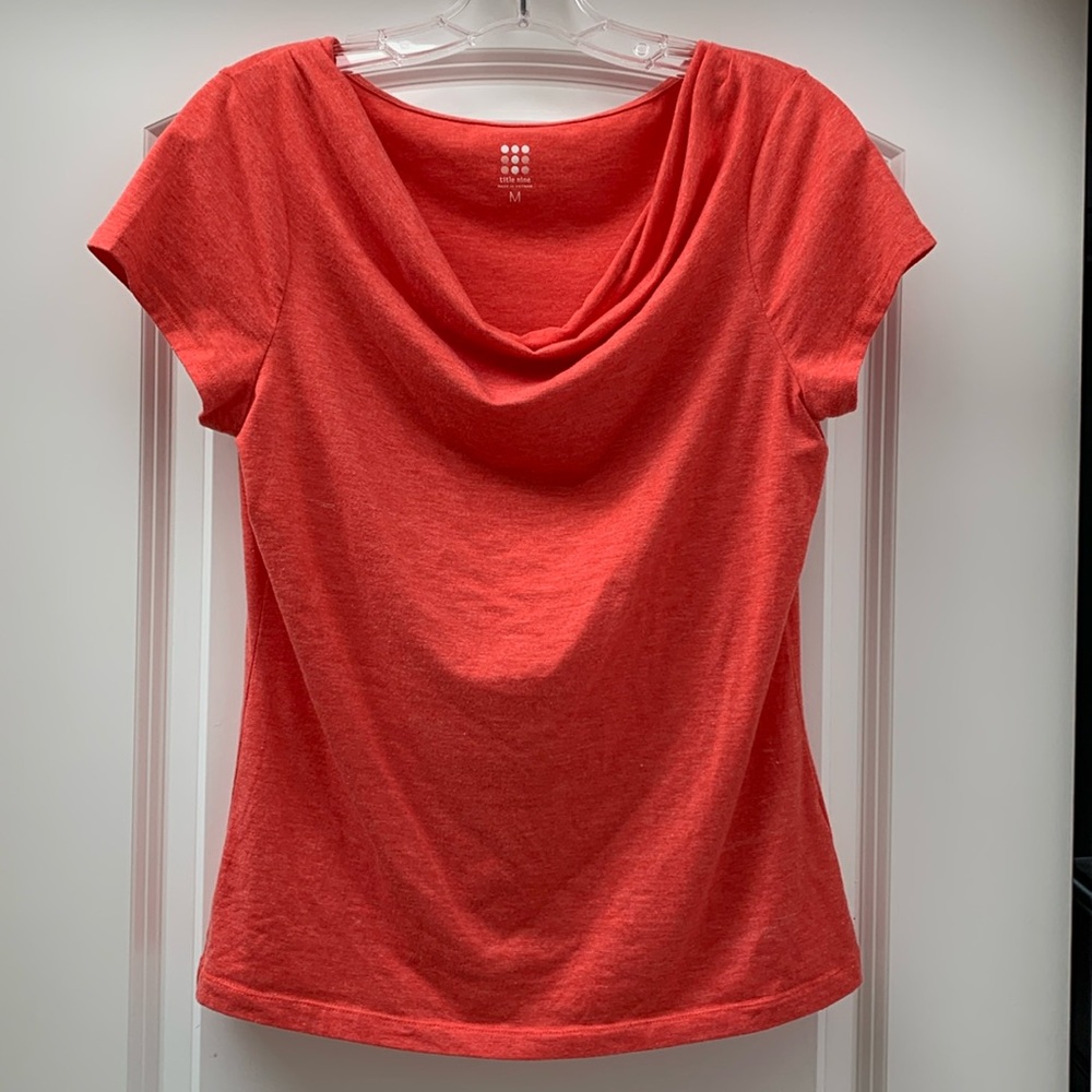 Coral cowl neck Title Nine tee